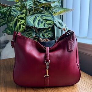 Y2K VINTAGE COACH CLIP BAG 7778 in RED W/ NICKEL HARDWARE